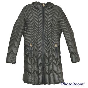 Michael Kors Olive Green Down Filled Hooded Packable Coat Size S